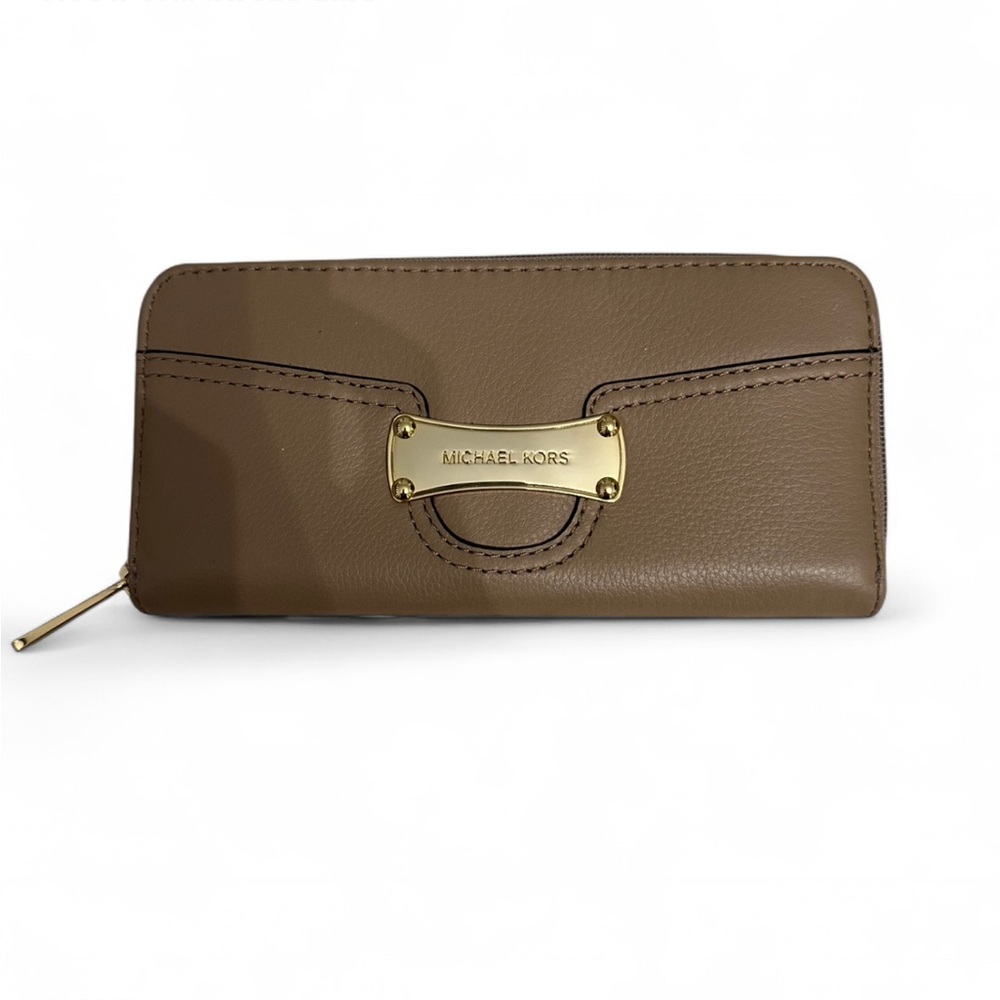 Michael Kors Brown Continental Wallet with Gold Hardware